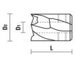 Klein planforsænker HSS Ø4/10x22 mm, højre, Z2